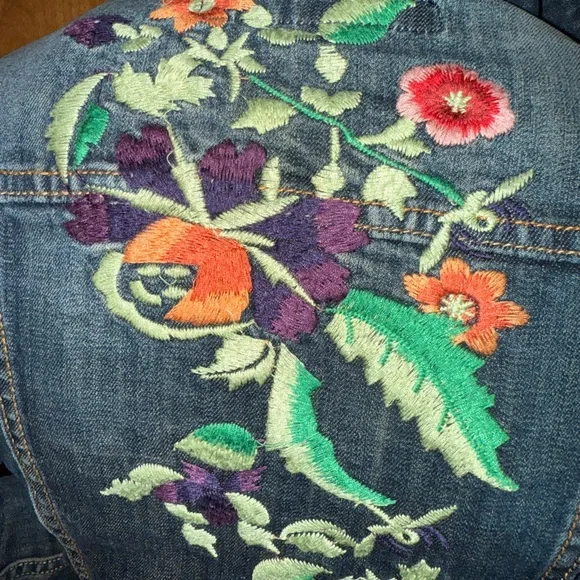 DRIFTWOOD Floral Embroidered Jean Jacket - Picture 4 of 7
